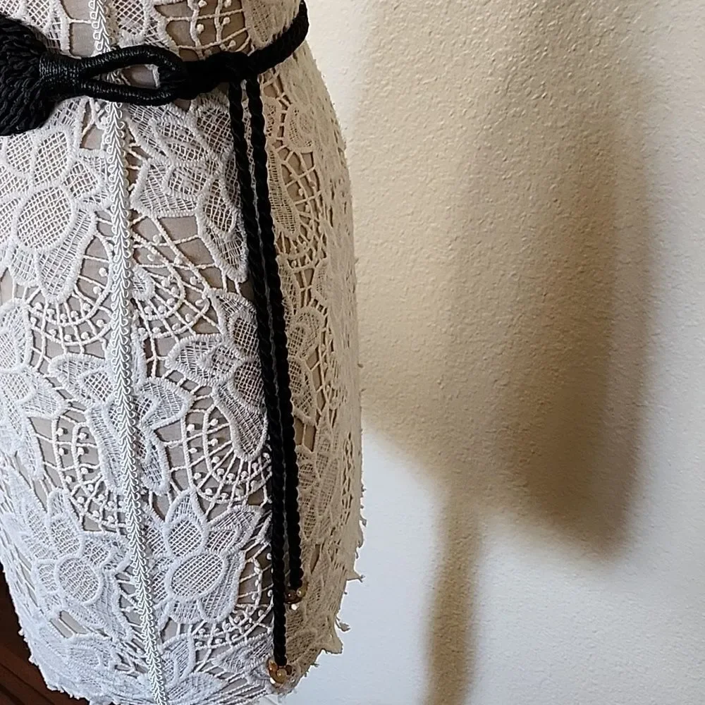 Vintage Mother of Pearl and Glass Bead Belt  Boho Chic Y2K Dopamine 70's 80's